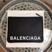 Balenciaga Large Cash Pouch Calfskin In Black