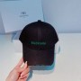 Balenciaga Logo Front Baseball Cap In BlackGreen