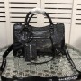 Balenciaga Mini Classic City Shoulder Bag Calfskin In Black