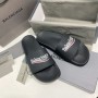 Balenciaga Pool Slides Political Campaign UniseX In Black