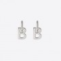 Balenciaga XL B Chain Earrings In Silver